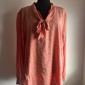 LOFT Coral Floral Blouse